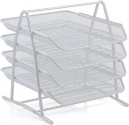 Органайзер UNISTOR DIPLOMAT 4 для бумаги металлический 4 секции, А4 Серый 212895