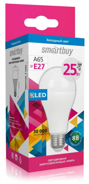 Лампа SMARTBUY (SBL-A65-25-60K-E27) 25W/6000/E27