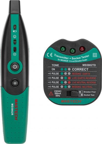Тестер MASTECH (13-1262) Тестер розеток, детектор автоматов MS5902RTD