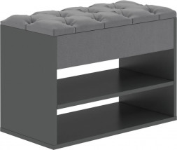 Тумба для обуви BONMEBEL Дения Тумба для обуви Антрацит/ТК Темно-серая (1 кор.)