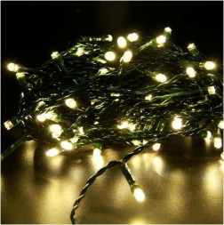 LED гирлянда FUNRAY Рисовая RL-110WW, 10м, 100LED, тепл.белый, темно-зел. шнур 0,7м, контроллер,