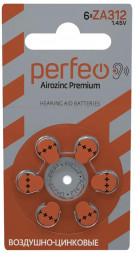 Батарейки PERFEO (PF ZA312/6BL) ZA312/6BL Airozinc Premium