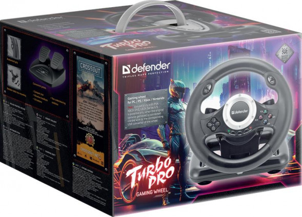 Игровой руль DEFENDER (64291) Turbo Pro PC/PS3/PS4/Xbox