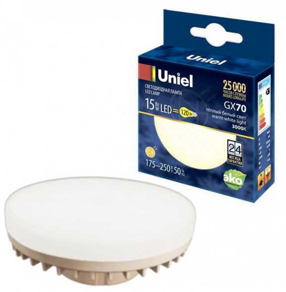 ЭЛЕКТРИКА UNIEL (UL-00006782) LED-GX70-15W/3000K/GX70/FR PLZ01WH