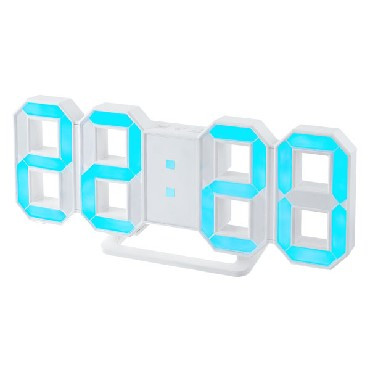 Будильник PERFEO (PF-5203) LUMINOUS PF-663, белый/голубой