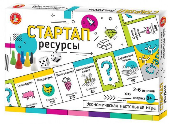 Детские игры ДЕСЯТОЕ КОРОЛЕВСТВО Игра экономическая Стартап Ресурсы 04860