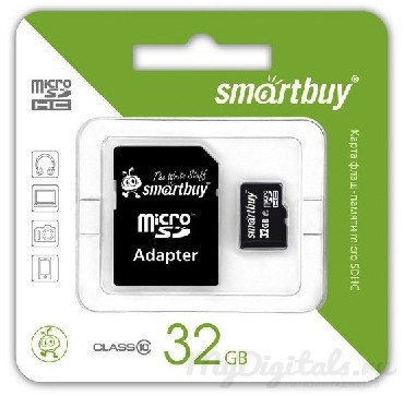 Карта памяти SMARTBUY (SB32GBSDCL10-01LE) MicroSDHC 32GB Class10 LE + адаптер