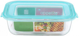 Контейнер APPETITE SL1040RLB стекл прям 1040мл голуб д/хранения