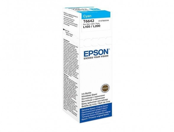 чернила для принтера EPSON T6642 голубой для L100 (C13T66424A)