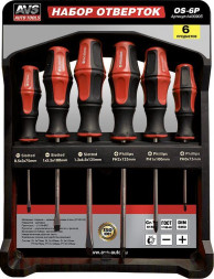 AVS TOOLS Набор отверток (6 предметов) с крепежной планкой AVS OS-6P