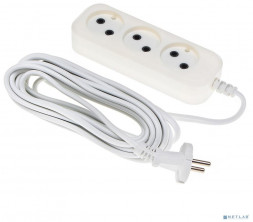 BURO Сетевой удлинитель BU-PSL3.5/W 5м (3 розетки) белый (пакет ПЭ)