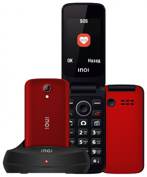 Телефон мобильный INOI 247B с док-станцией - RED (2 SIM)