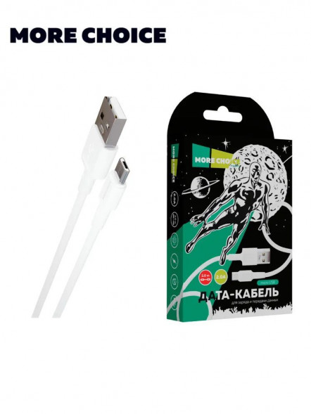 Кабель MORE CHOICE (4627151197302) K14m USB (m)-microUSB (m) 0.25 м - белый