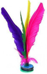 Волан для ножного бадминтона SILAPRO Волан для ножного бадминтона 21см, перо, пластик (136-018)