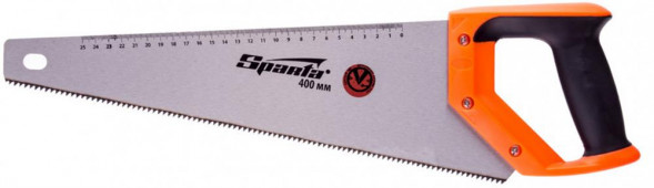 SPARTA Ножовка по дереву, 400 мм, 7-8 TPI, зуб 2D, каленый зуб, двухкомпонентная рукоятка 235015