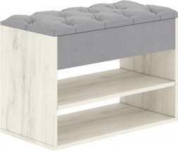 Тумба для обуви BONMEBEL Дения Тумба для обуви Дуб Крафт белый/ТК Серая (1 кор.)