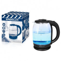Чайник электрический ERGOLUX ELX-KG05-C02 стеклянный черный,1.8л.