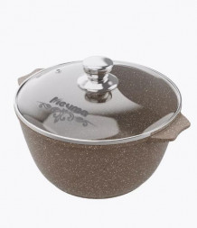 Кастрюля МЕЧТА 45806 со стеклянной крышкой. &quot;Гранит brown&quot; 5,0л