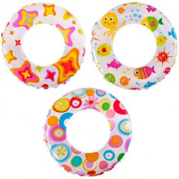 Круг для плавания INTEX Круг надувной для плавания 61 см. Яркие рыбки Новый дизайн (3 вида). Арт. 59241NP