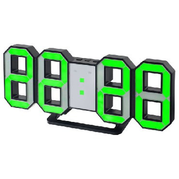 Будильник PERFEO (PF-5198) LUMINOUS PF-663, черный/зеленый