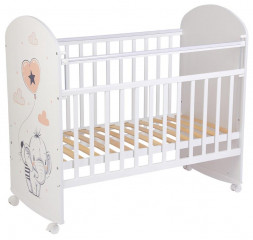 Кроватка ФЕЯ Кроватка детская Фея 701 Слоник, белый (1 кор.)