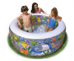 Бассейн надувной INTEX Бассейн надувной 152х56 см. С надувным дном. (в коробке) Аквариум . Новинка. Арт. 58480NP