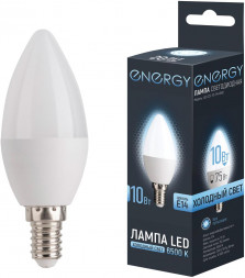 Лампа светодиодная ENERGY LED С37-10-E14-6500 (109293)