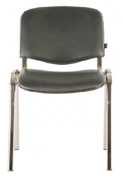 Стул OLSS Стул ИЗО кож.зам серый рама хром