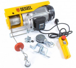 Тельфер DENZEL 52016 Тельфер электрический TF-1000, 1 т, 1600 Вт, высота 12 м, 8 м/мин