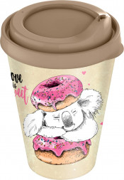 IDILAND IZI-GO с крышкой 420мл с декором (бежевый) 221133827/01