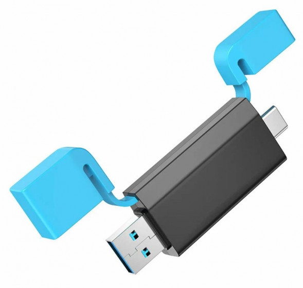 USB-хаб BOROFONE (6941991112416) DH9 Type-C USB 3.0 Black&amp;blue