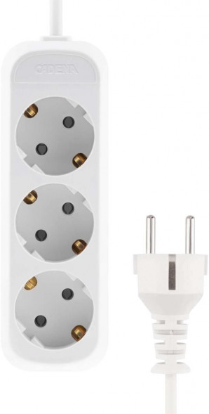 CADENA 3 гн MID 1,5м сз ПВС 3*1 10А белый