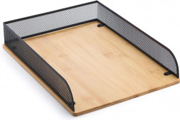 Органайзер UNISTOR STREAMLINE для бумаги горизонтальный, А4 Черный, бамбук 212949