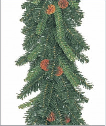 Ели искусственные NEON-NIGHT (307-221) Еловый шлейф 2, 7 м с шишками