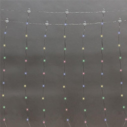 Гирлянда NEON-NIGHT (315-879) ДОЖДЬ ИЗ РОСЫ 3х2м, 200LED, мультиколор, IP20, USB + пульт управления, с крючками для крепления