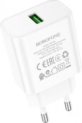 СЗУ BOROFONE (6974443388558) BA72A White СЗУ 1USB 3.0A QC3.0 18W быстрая зарядка