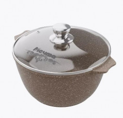 Кастрюля МЕЧТА 46806 со стеклянной крышкой. &quot;Гранит brown&quot; 6,0л