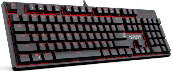 Проводная клавиатура DEFENDER (45596) Quest GK-596 RU черный