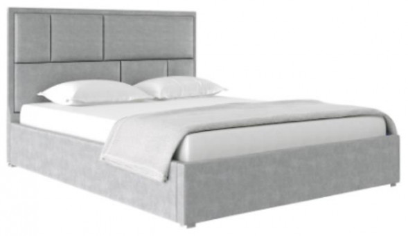 Кровать интерьерная НК-МЕБЕЛЬ MADISON new кровать 1600х2000 Велюр Светло-серый 72307367 (2 кор.)