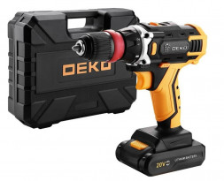 Дрель аккумуляторная DEKO DKCD20FU-Li SET 3 со съемным патроном в кейсе + оснастка 13шт 063-4177