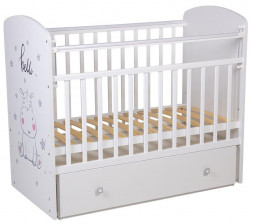 Кроватка ФЕЯ Кроватка детская Фея 750 Бегемотик, белый (1 кор.)