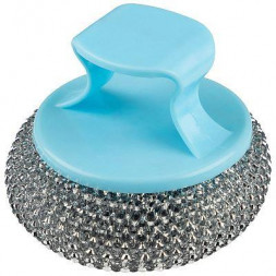 РЫЖИЙ КОТ Губка для мытья посуды SM-06, с держателем (металл) (104465)