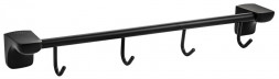 Вешалка TITAN 76205 Вешалка с четырьмя крючками, прямая , чёрного цвета