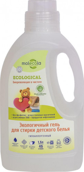 Гель для стирки MOLECOLA Гель для стирки детского белья Pure Sensitive 1500 мл, 9097