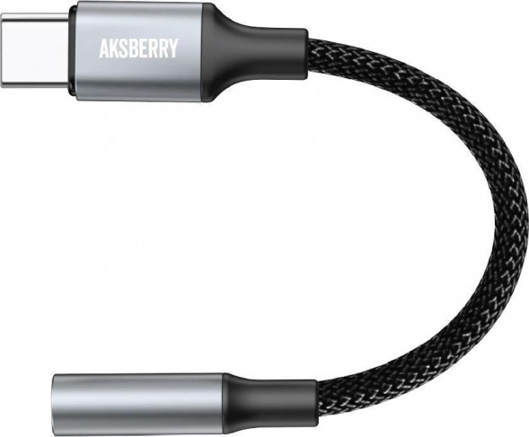 Кабель AKSBERRY (6900318450013) J1 Type-C Jack 3.5 мм, чёрный AKSBERRY (6900318450013) J1 Type-C Jack 3.5 мм, чёрный