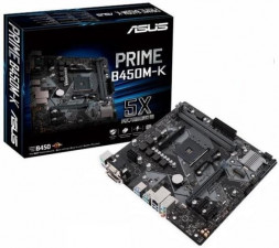 Материнская плата ASUS PRIME B450M-K, SocketAM4, AMD B450, mATX