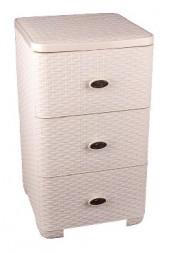 Комод АЛЬТЕРНАТИВА М2429 Плетенка 3-х секцион. (сл.кость)