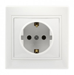 Розетка SMARTBUY (SBE-01w-16-S1-Z) Венера, 1-местная, белый