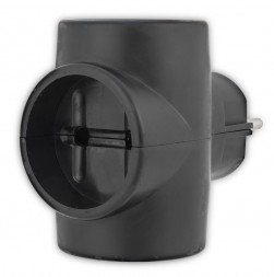 Электроаксессуары REXANT (11-1076) Тройник эл 6А без заземления, черный