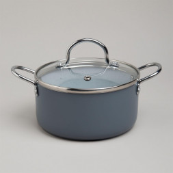 Кастрюля AGNESS 906-263 с а/приг.покр. и стекл.крышкой 1350мл 16*8см